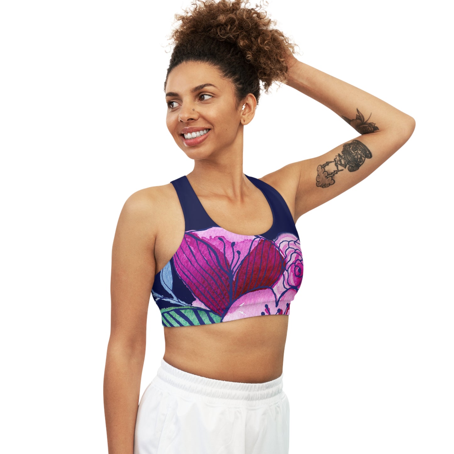 Navy Pink Sports Bra