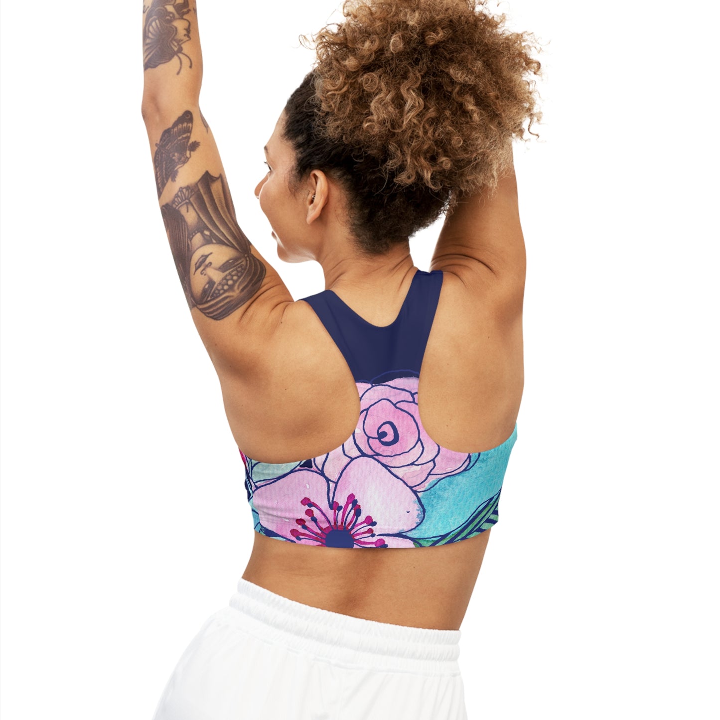 Navy Pink Sports Bra