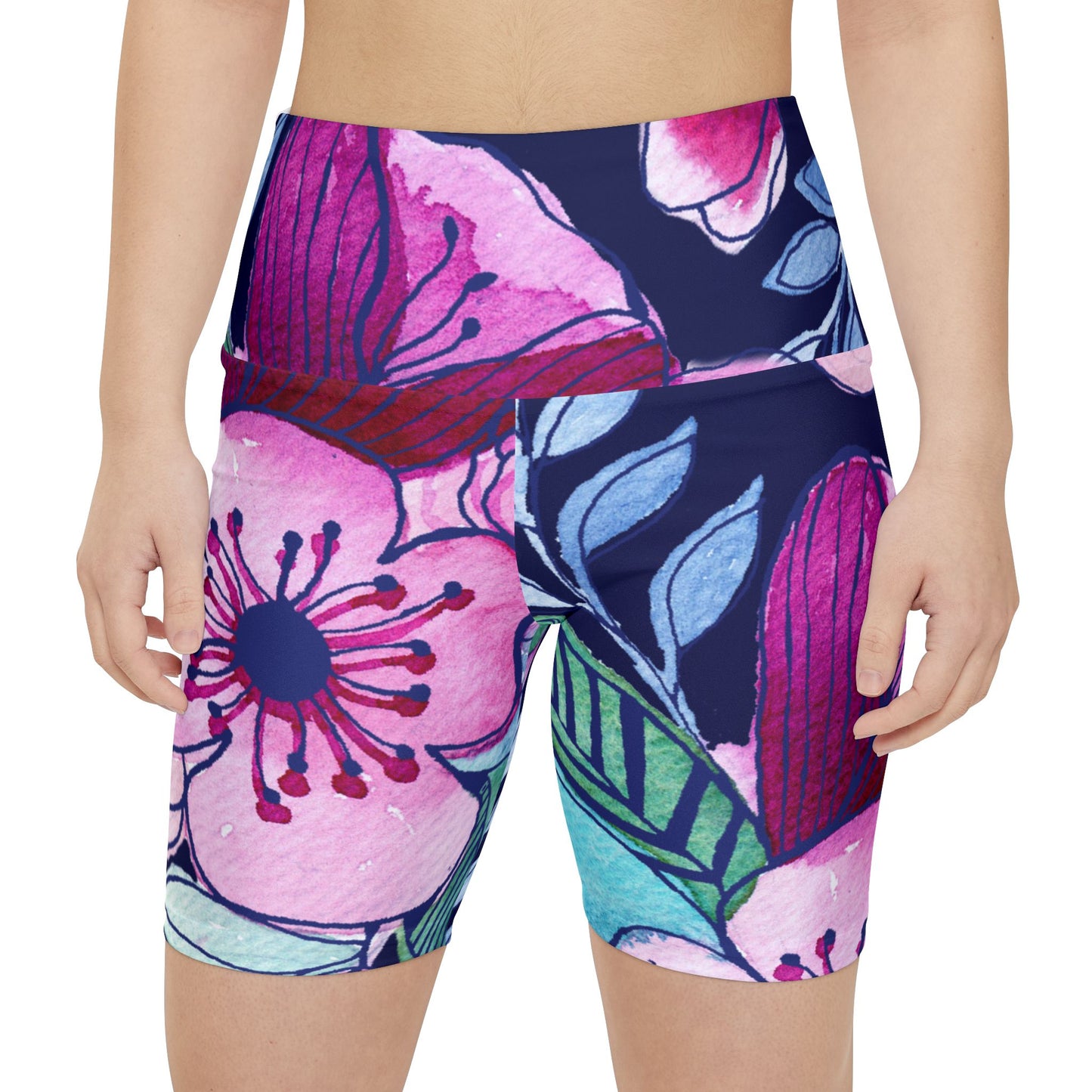 Navy Pink Workout Shorts