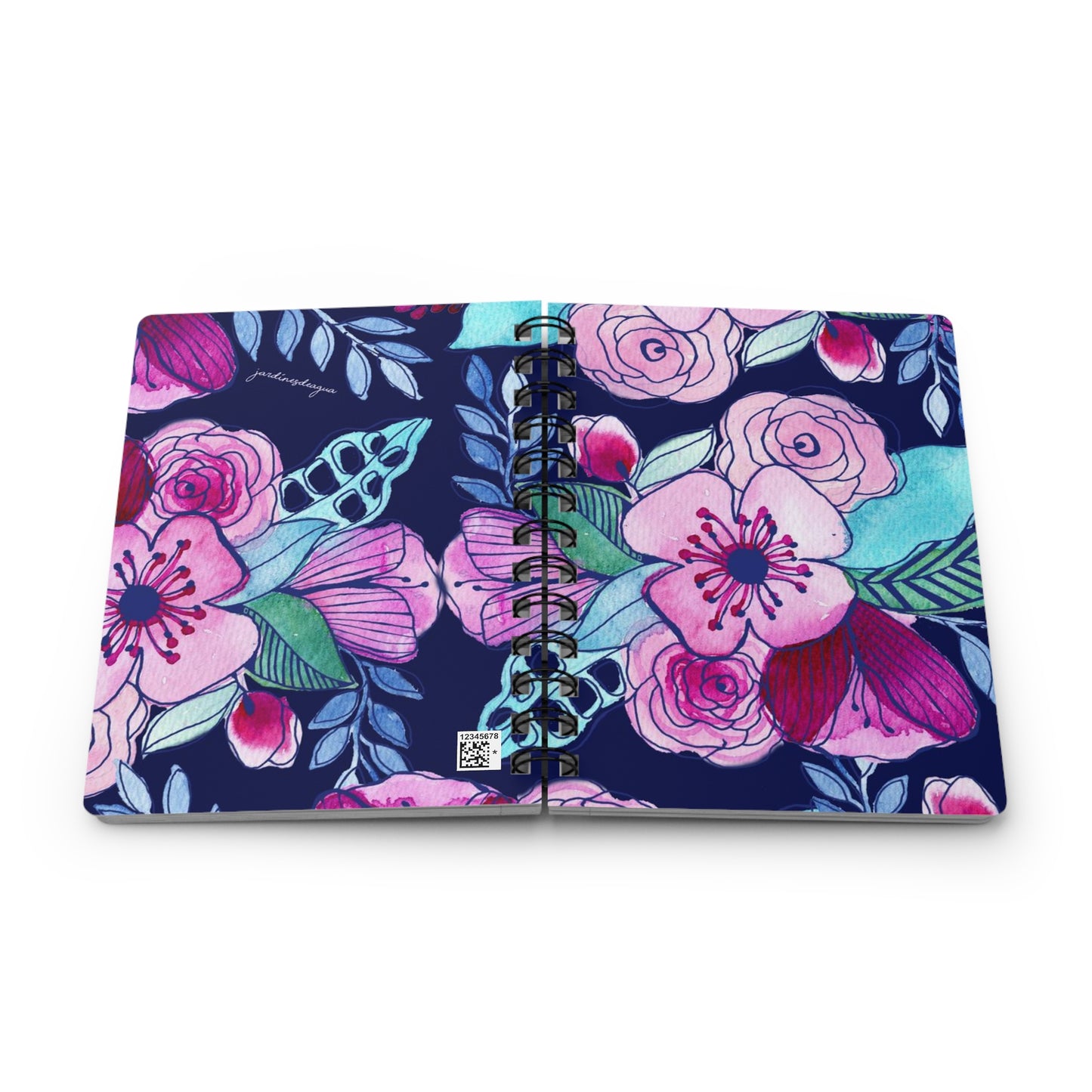 Navy Pink Spiral-Bound Notebook