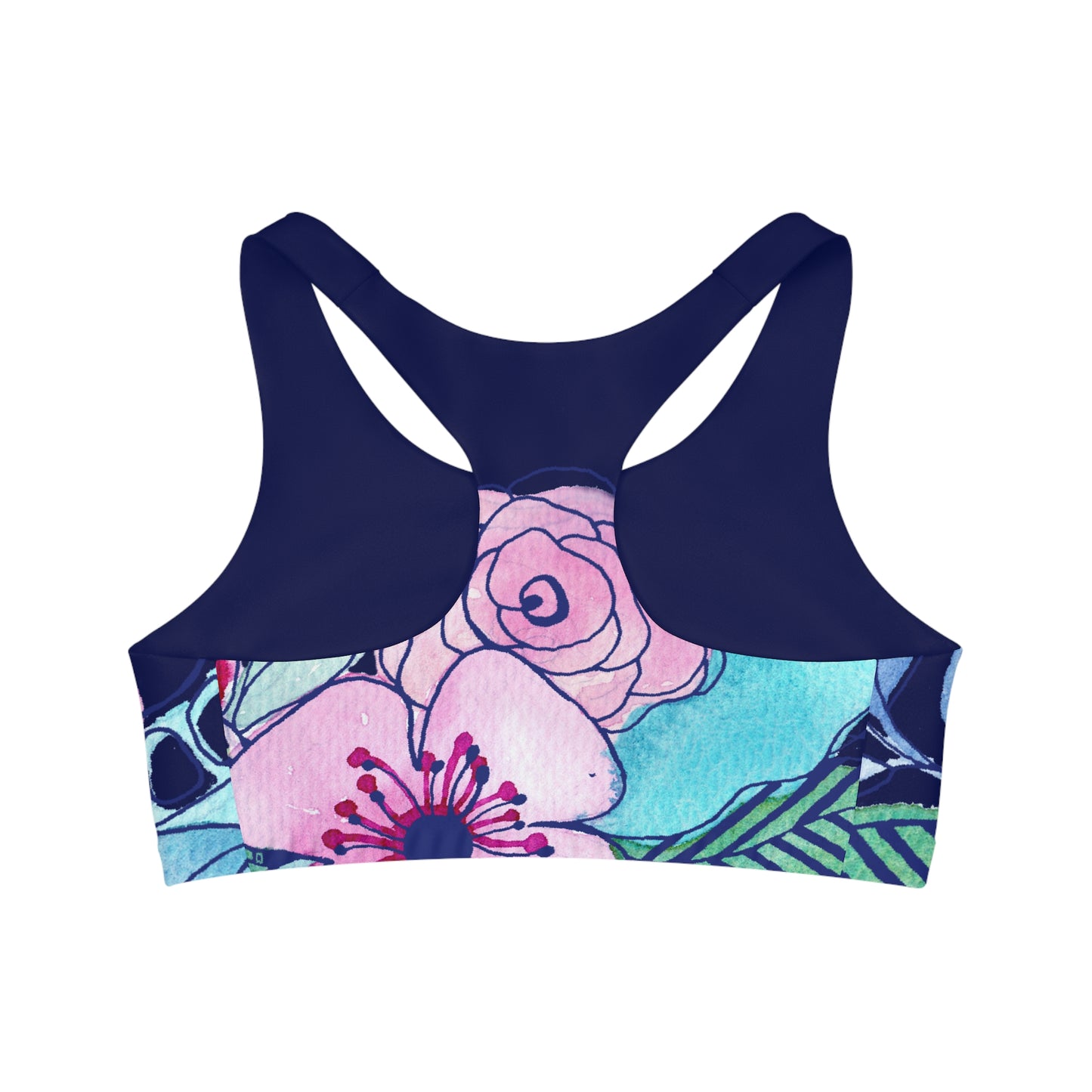Navy Pink Sports Bra