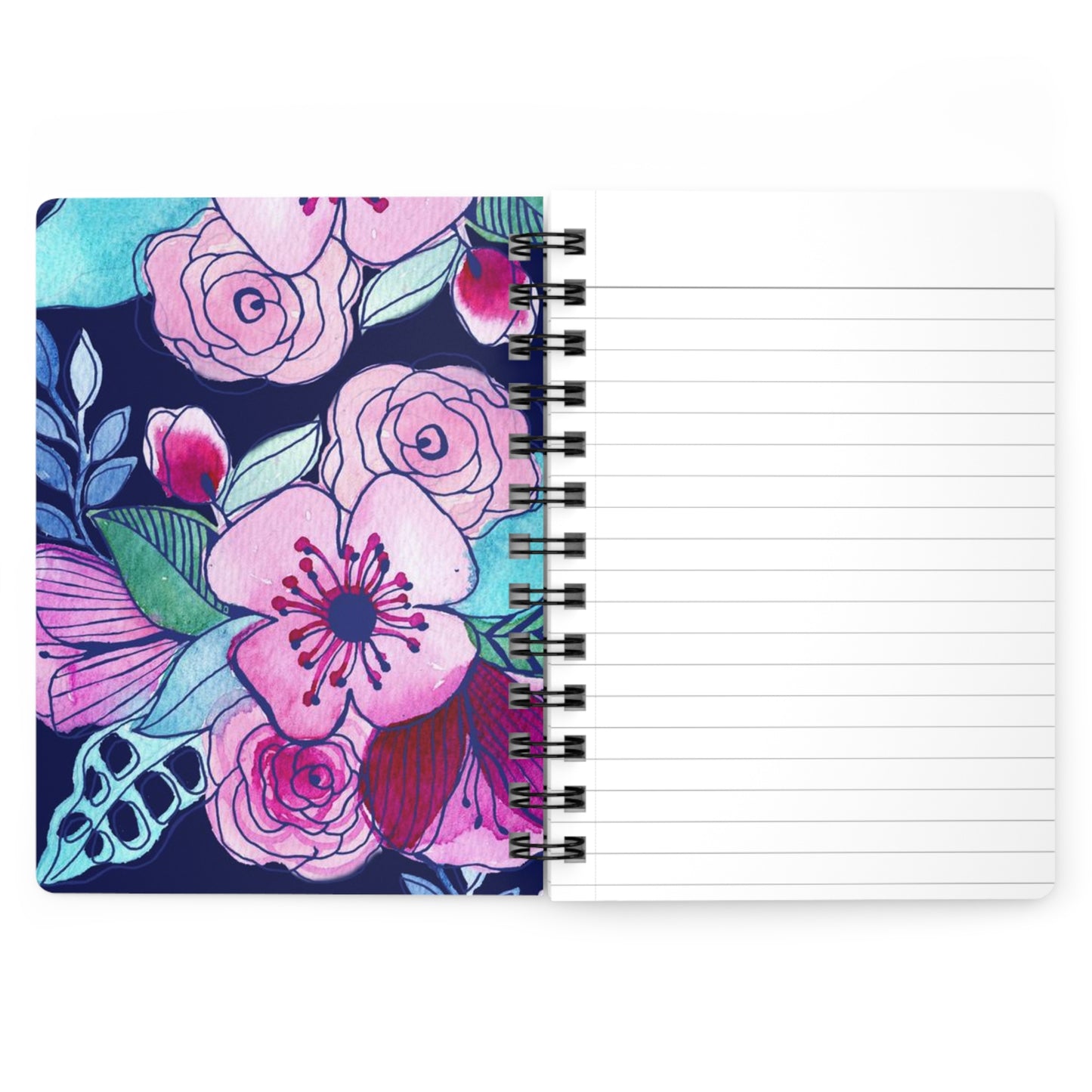 Navy Pink Spiral-Bound Notebook