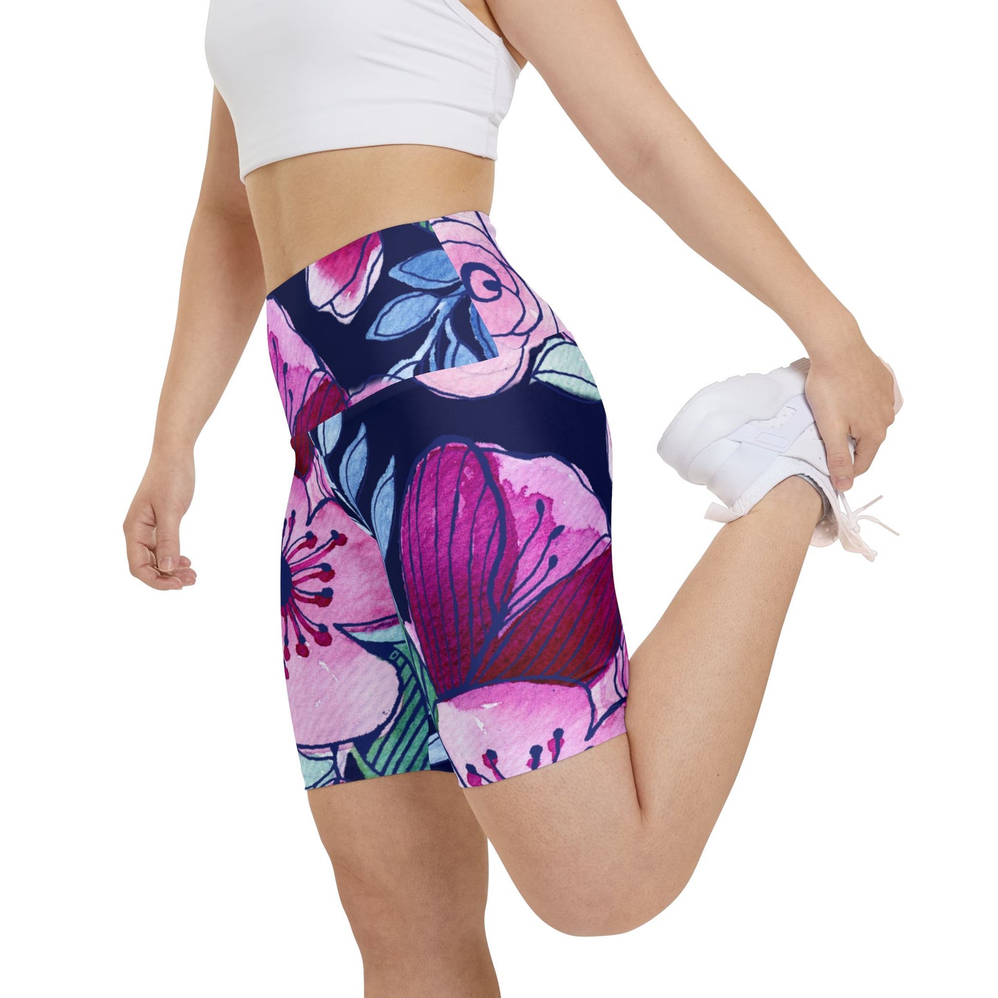 Navy Pink Workout Shorts