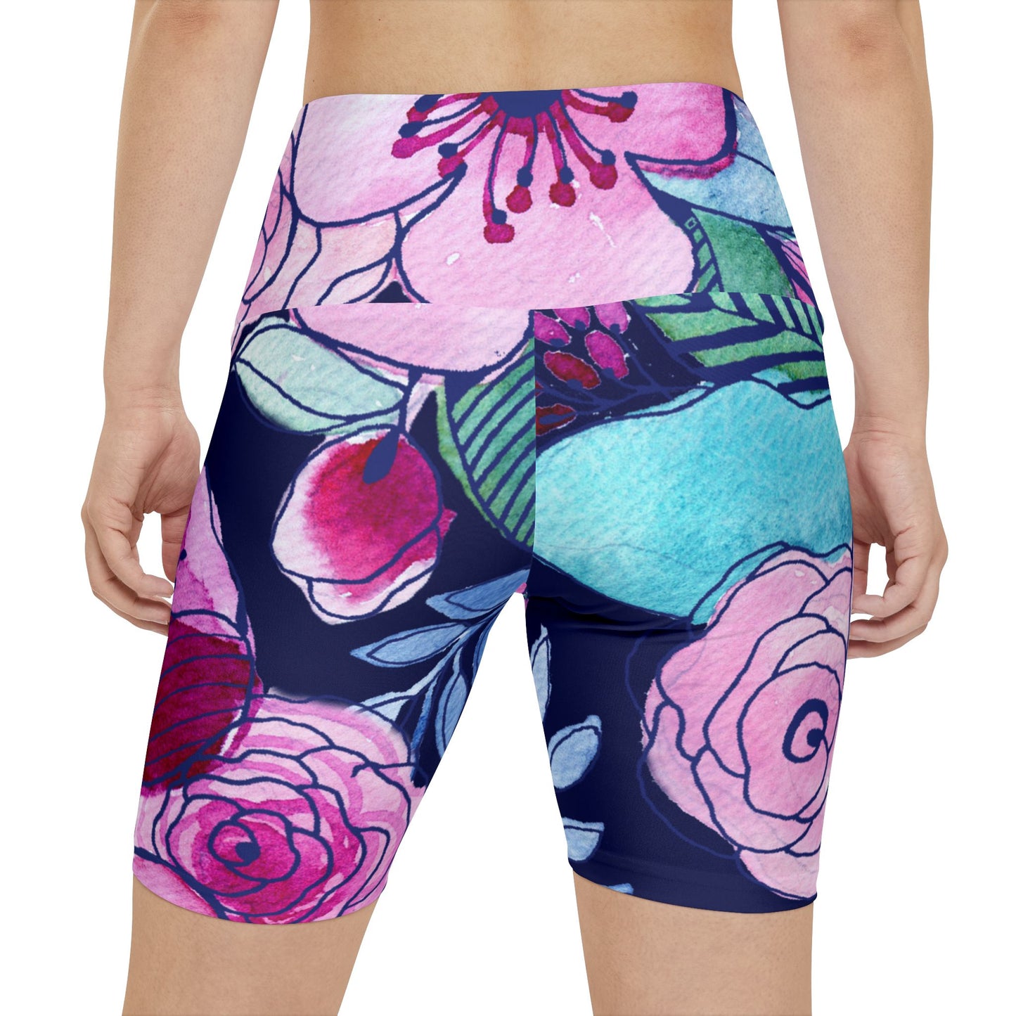 Navy Pink Workout Shorts