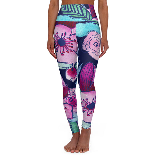 Navy Pink High Waisted Leggings