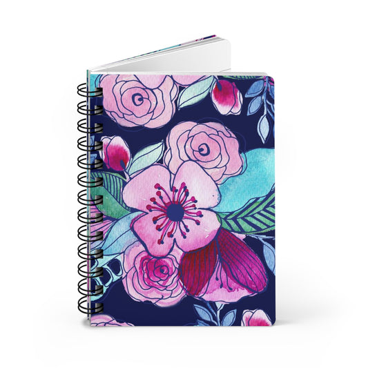 Navy Pink Spiral-Bound Notebook