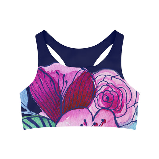 Navy Pink Sports Bra